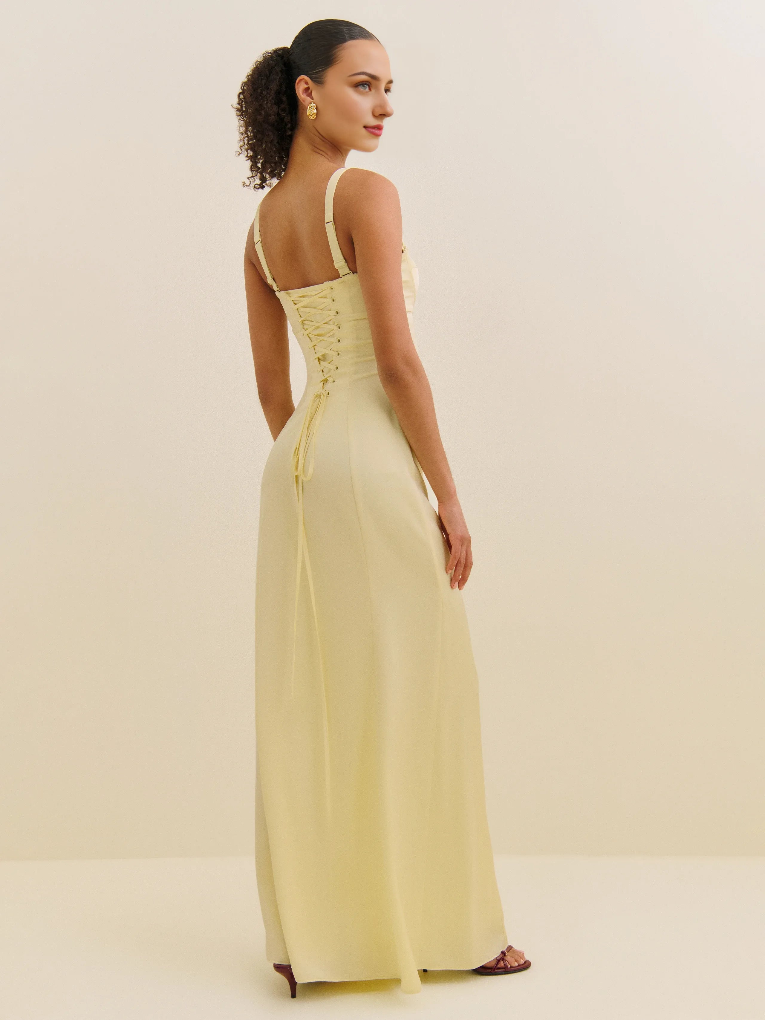 Weitese Dress Simple Regular Straps Sleeveless Mermaid Prom Dress Maxi Dress Sheath Backless Lace Up Evening Dress