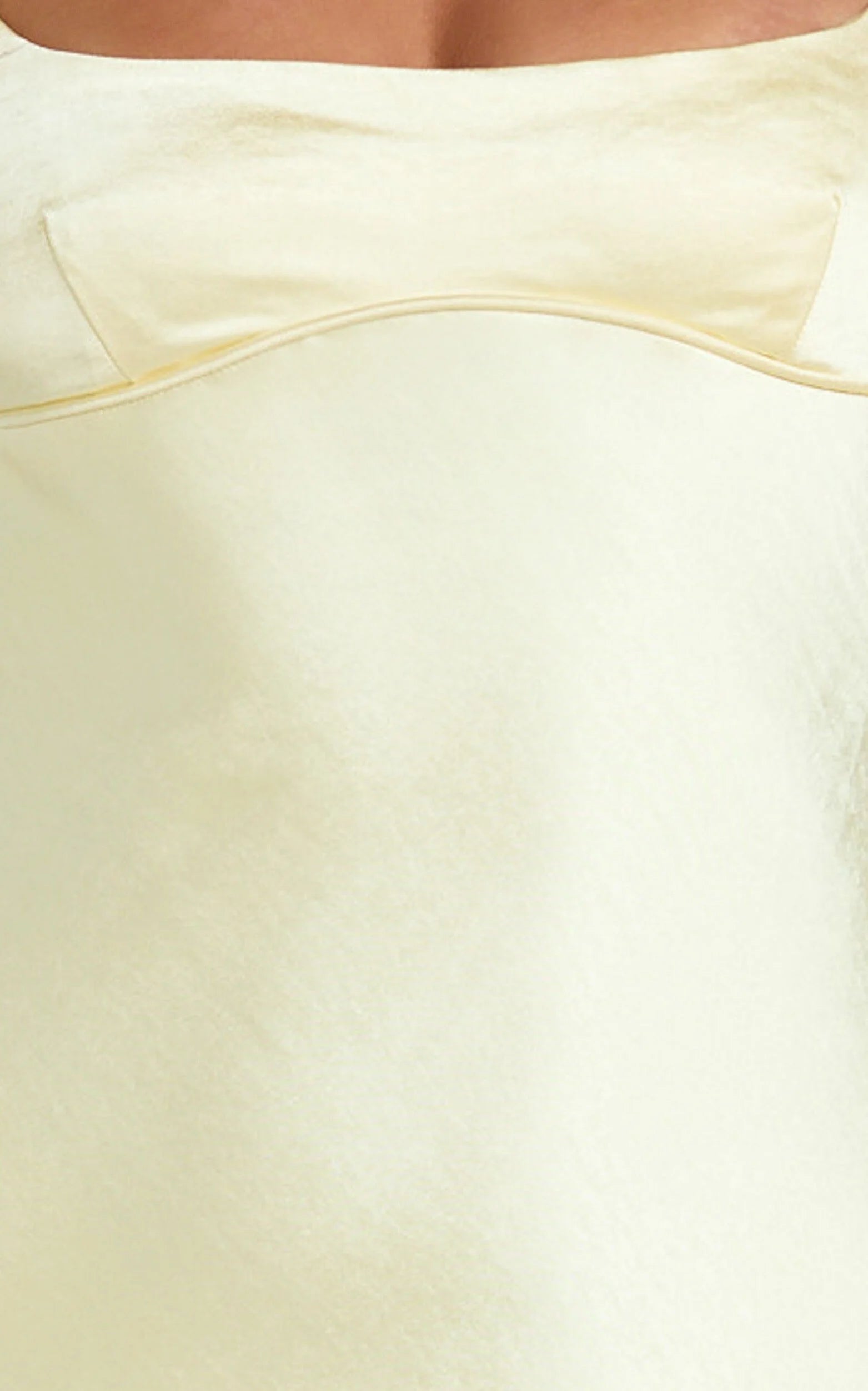 Weitese Dress Simple Satin Scoop Neck Low Tie Back Slip Maxi Dress Lemon Square Neck Column Solid Color Evening Dress