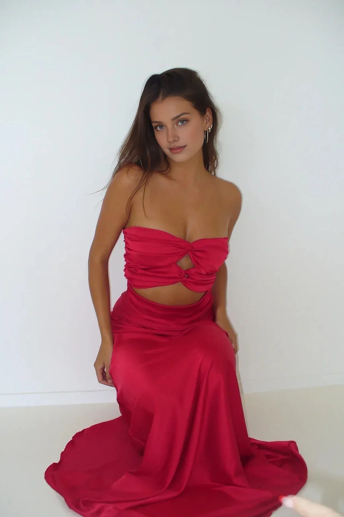 Weitese Dress Simple Sheath Sweetheart Blue Long Prom Dress with Keyhole