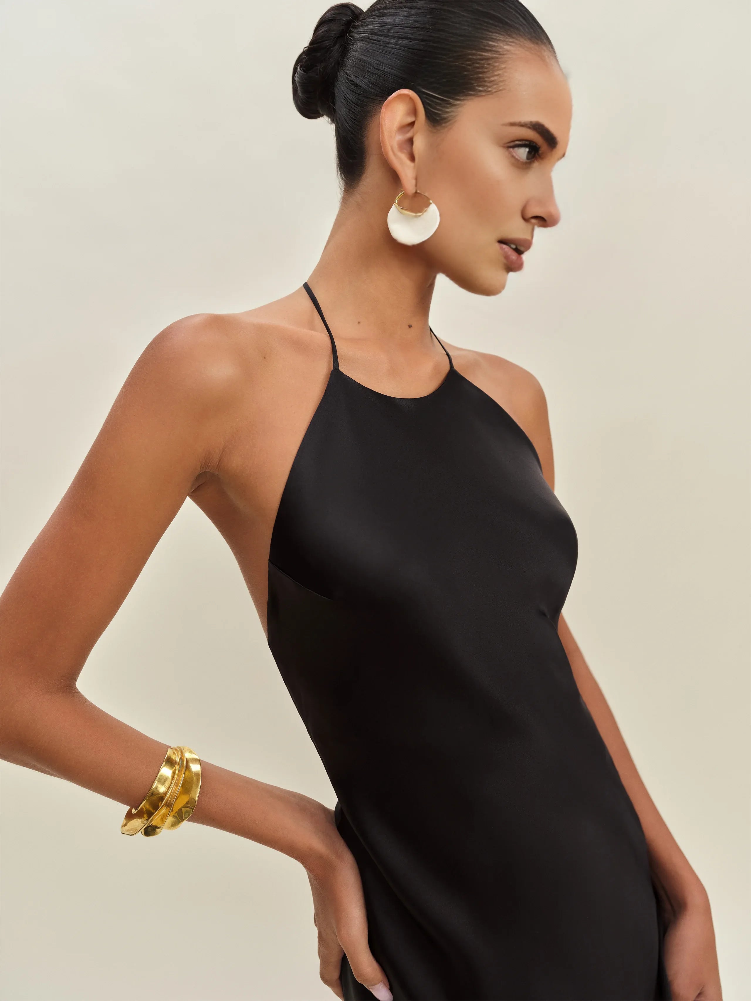 Weitese Dress Simple Solid Color Scoop Neck Sleeveless Mermaid Prom Dress Maxi Dress Backless Lace Up Evening Dress