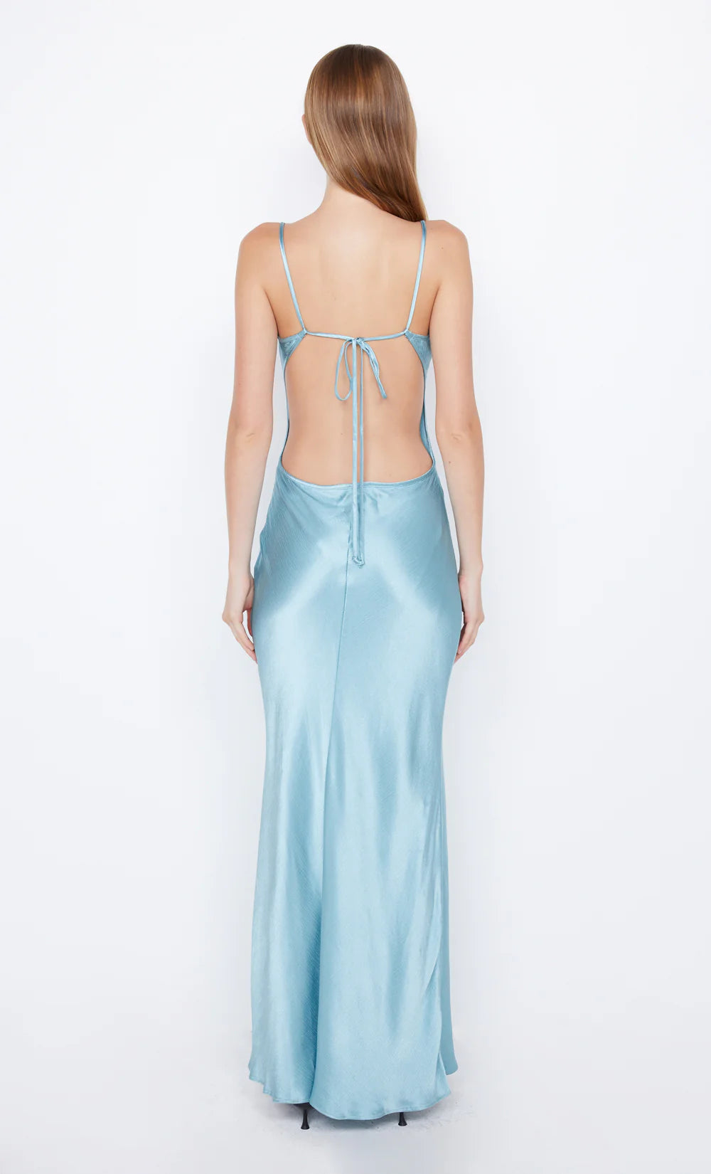 Vestido Weitese con tirantes finos, escote en V grande, sin mangas, espalda abierta, con cordones, largo hasta el suelo, vestido de fiesta 