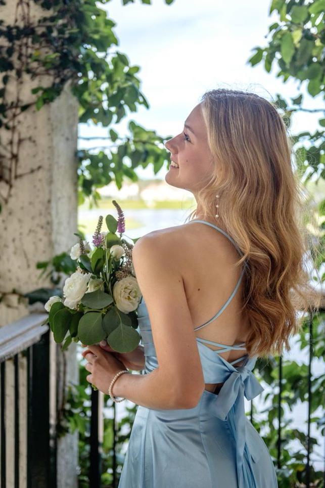 Robe Weitese à bretelles spaghetti, robe de soirée trapèze en satin doux froncé bleu, robe de bal sans manches 