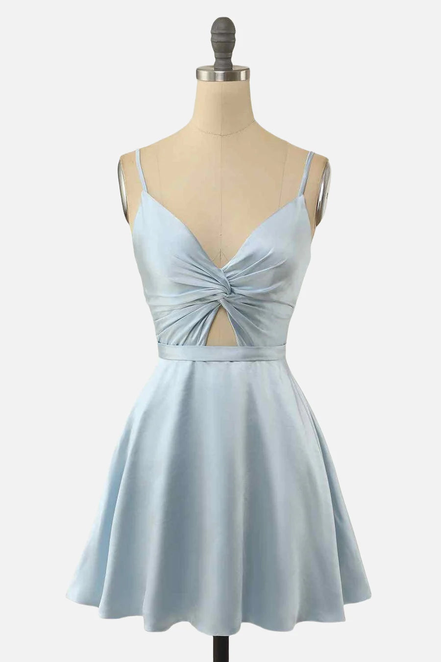 Robe Weitese à bretelles spaghetti et à volants blush, robe de soirée courte avec fermeture éclair dans le dos 