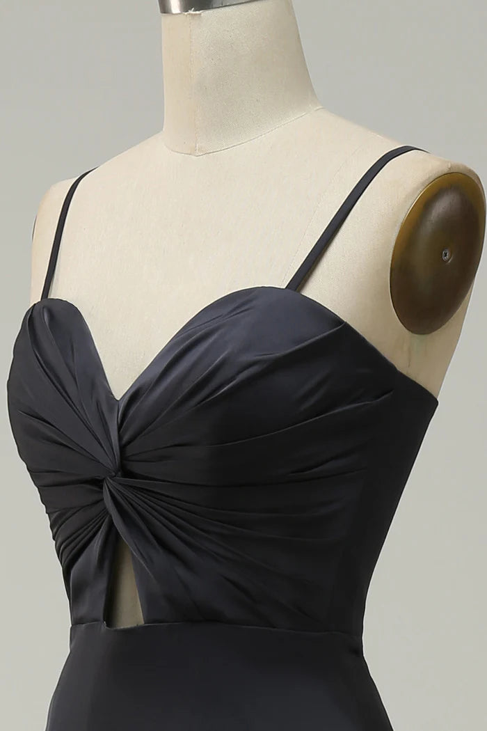 Vestido Weitese con tirantes finos, midi, sencillo, sin mangas, color liso, con aberturas, para fiesta 