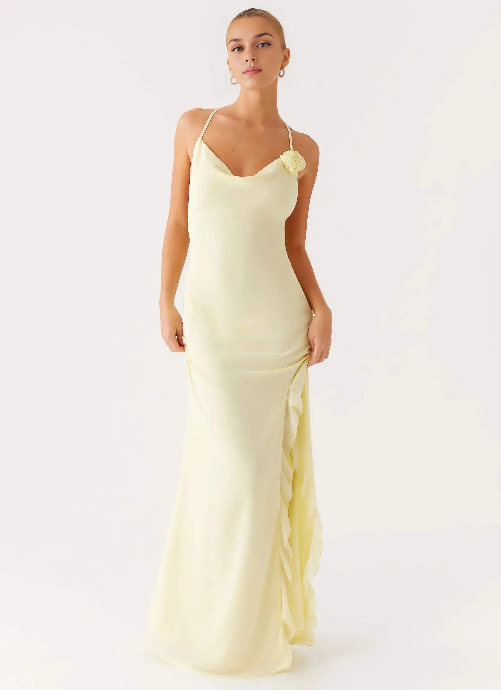 Vestido Weitese con tirantes finos, sin mangas, rosa, con volantes, sexy, sin espalda, largo hasta el suelo, vestido de fiesta con abertura 