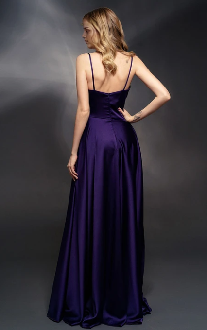 Weitese Dress Spaghetti Straps V-Neck Sleeveless Sheath Dress with Ruched Waist Prom Dress Formal Wear Dresses