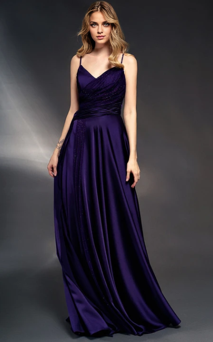 Weitese Dress Spaghetti Straps V-Neck Sleeveless Sheath Dress with Ruched Waist Prom Dress Formal Wear Dresses