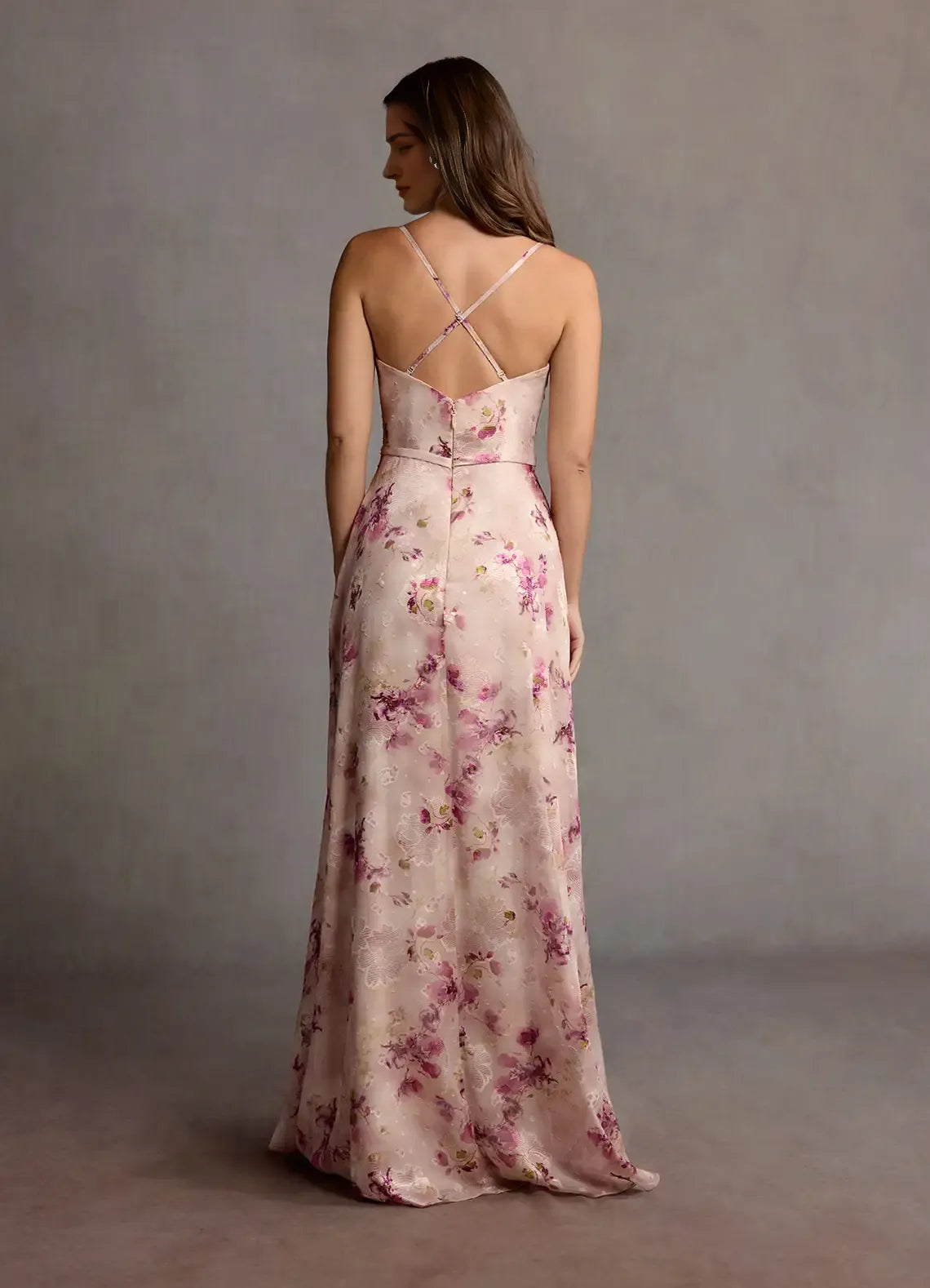 Vestido largo Weitese con tirantes finos, escote en V, romántico, floral, sin mangas, con volantes, abertura, largo hasta el suelo, sin espalda, para fiesta 