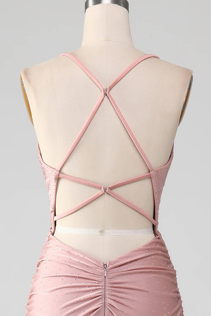 Vestido Weitese con cuentas ruborizadas brillantes, vestido de fiesta sin mangas, vestido largo con corte sirena, vestido de fiesta 