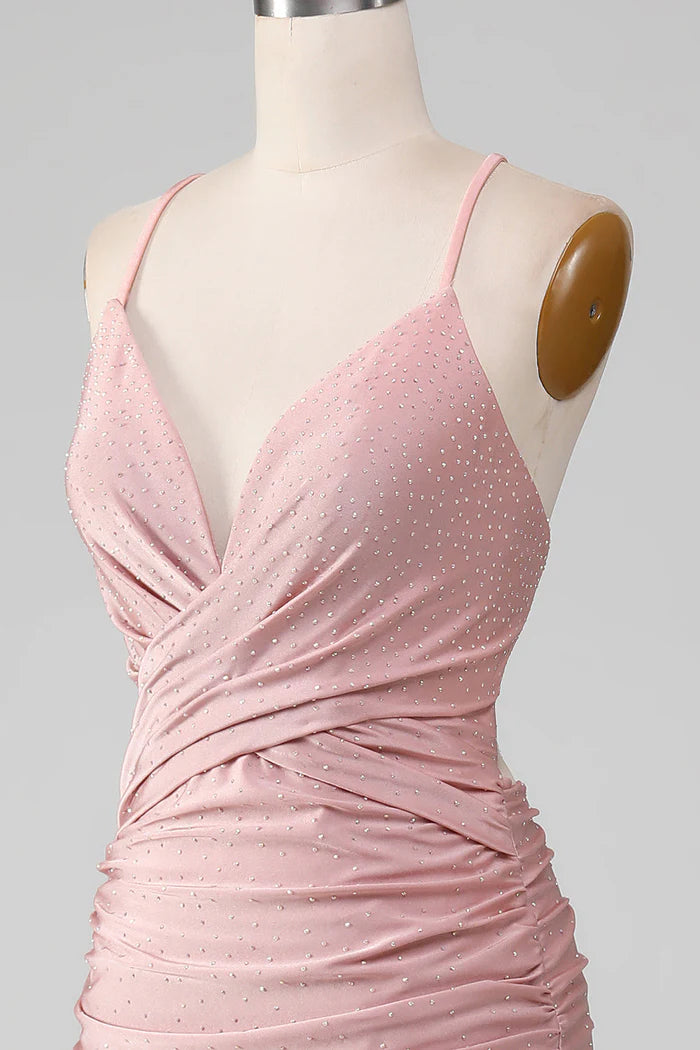 Vestido Weitese con cuentas ruborizadas brillantes, vestido de fiesta sin mangas, vestido largo con corte sirena, vestido de fiesta 