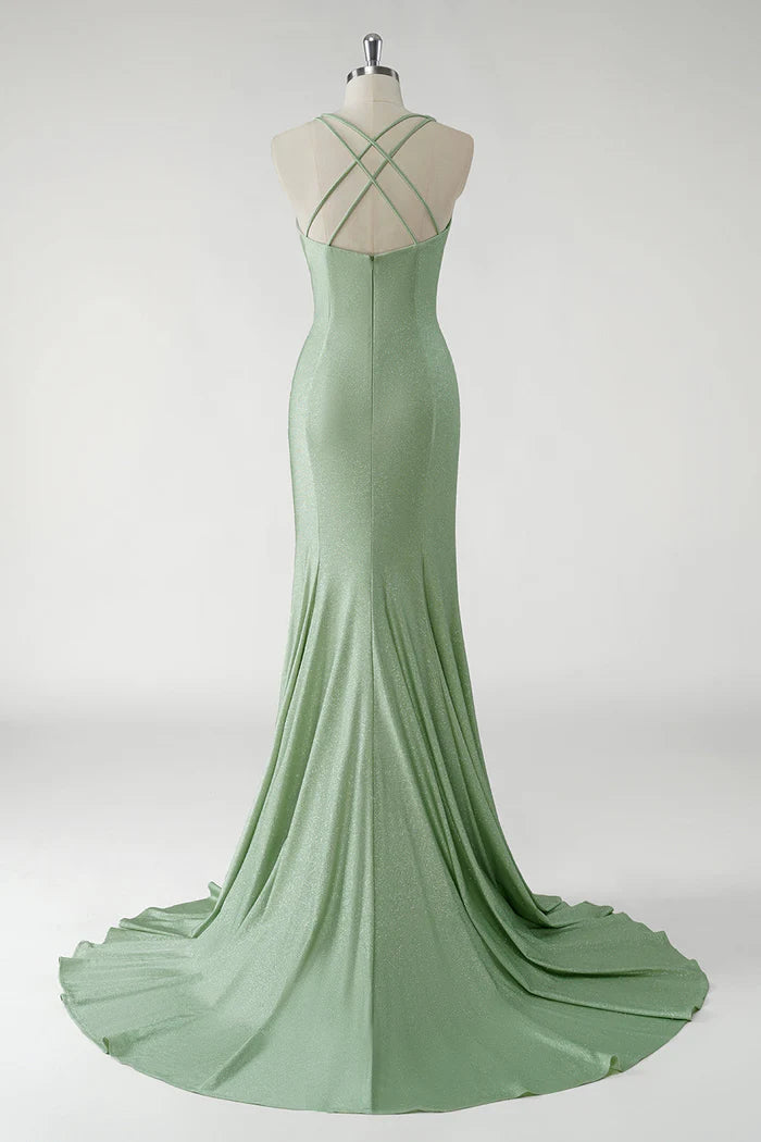 Robe fourreau verte scintillante Weitese, robe de bal longue avec fleurs 3D, robe de soirée 