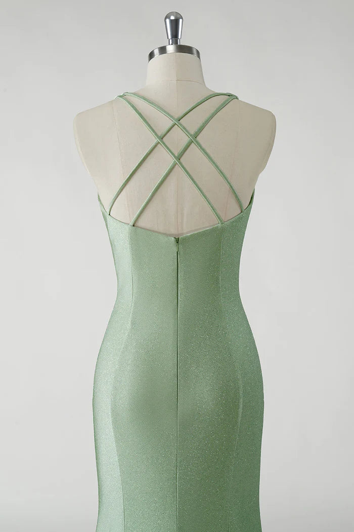 Vestido largo verde brillante de Weitese, vestido de fiesta con flores 3D y vestido de noche. 