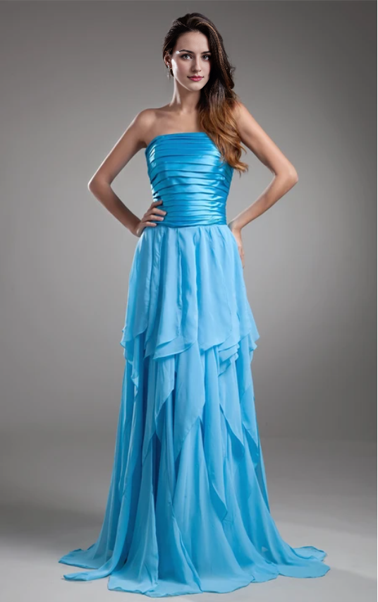 Weitese Dress Strapless Maxi Draped Dress With Ruched Bodice Prom Dress Formal Wear Dresses