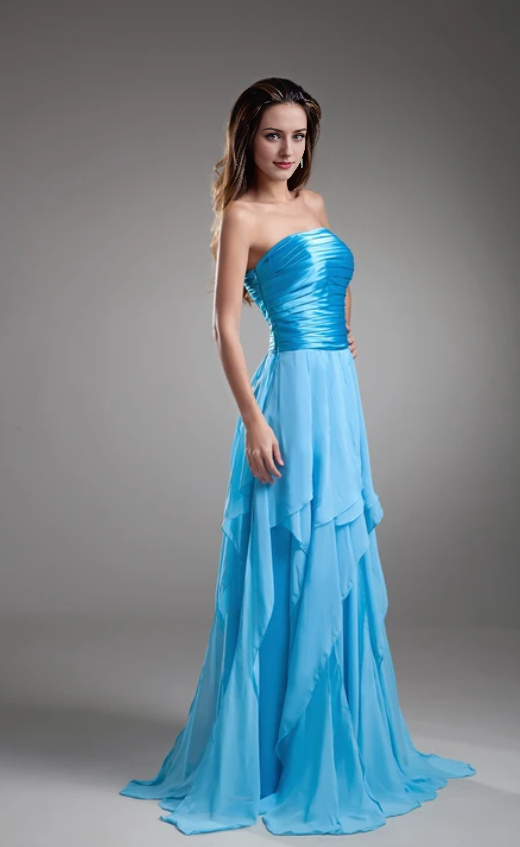 Weitese Dress Strapless Maxi Draped Dress With Ruched Bodice Prom Dress Formal Wear Dresses