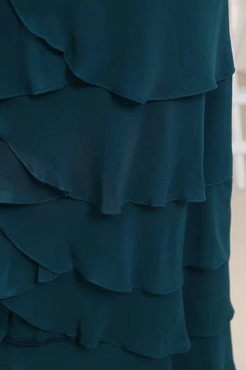 Weitese Dress Strapless Sleeveless Long Chiffon Dress With Beading And Applique Mother of the Bride Dress