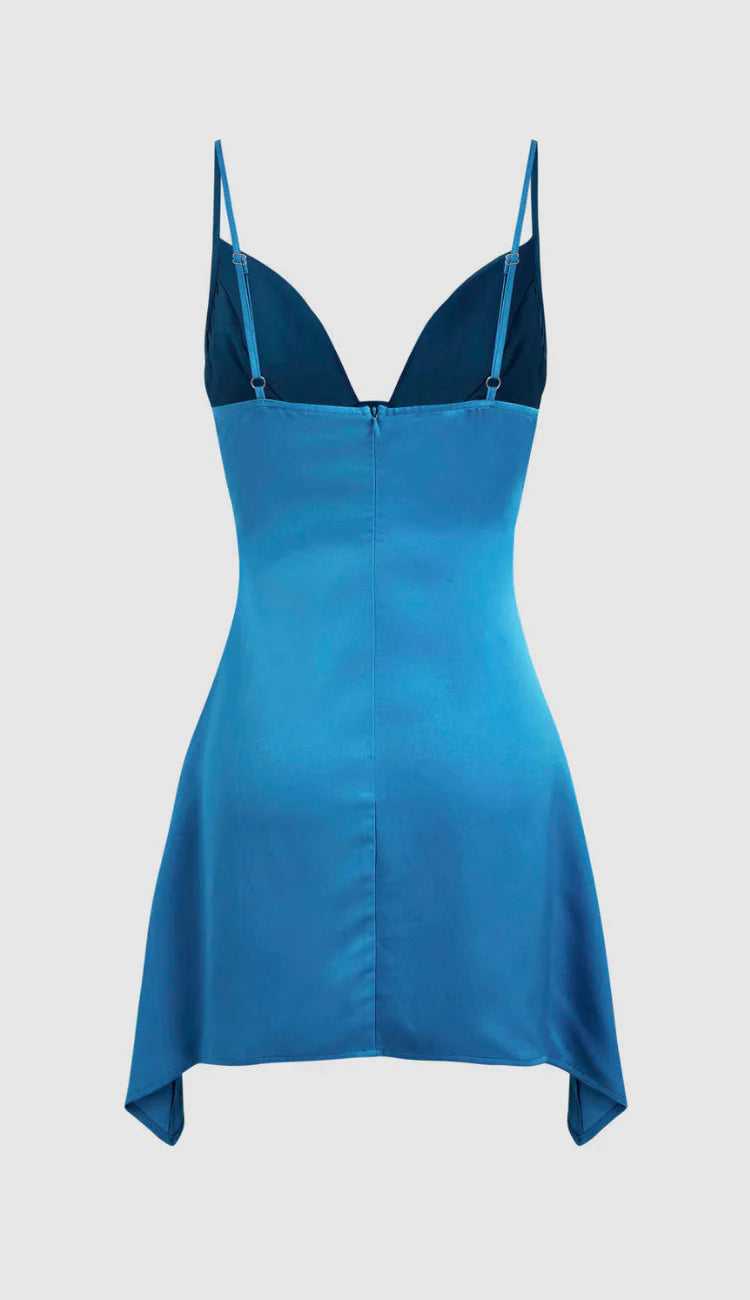 Weitese Dress Straps Aqua Asymmetrical Hem Short Dress Homecoming Dress