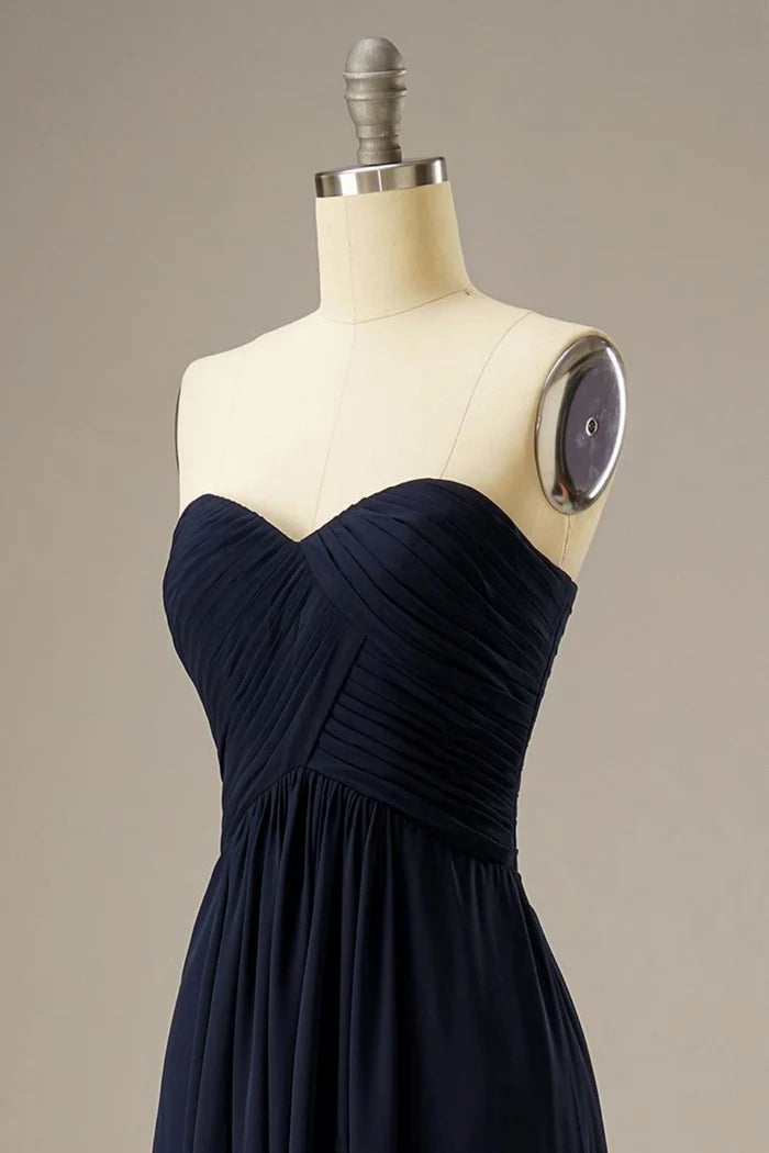 Robe Weitese décolleté en cœur, dos corset, en mousseline, sans manches, robe longue de bal avec lacets 