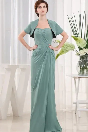Weitese Dress Sweetheart Sleeveless Chiffon Zipper Dress Split Back With Central Ruching Mother of the Bride Dress