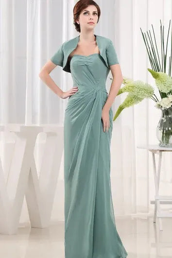 Weitese Dress Sweetheart Sleeveless Chiffon Zipper Dress Split Back With Central Ruching Mother of the Bride Dress