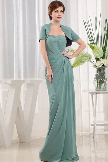 Weitese Dress Sweetheart Sleeveless Chiffon Zipper Dress Split Back With Central Ruching Mother of the Bride Dress