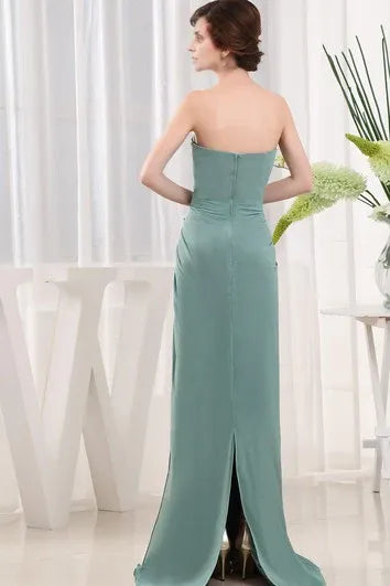 Weitese Dress Sweetheart Sleeveless Chiffon Zipper Dress Split Back With Central Ruching Mother of the Bride Dress