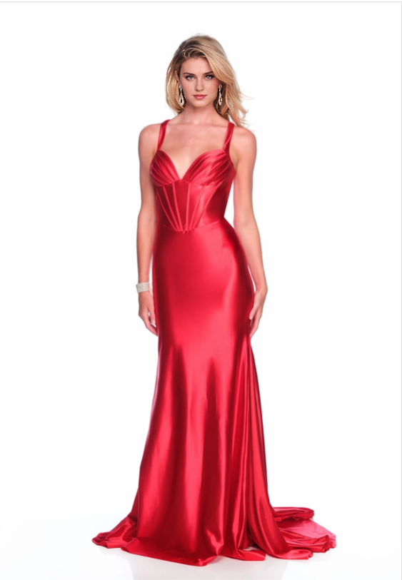 Weitese Dress Sweetheart V Neck Sleeveless Floor Length Corset Mermaid Prom Dress With Train