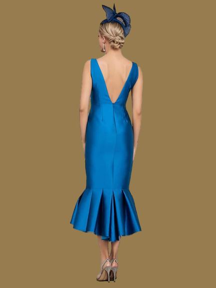 Weitese Dress Two Piece Mermaid Formal Wedding Guest Elegant Jewel Neck Tea Length Satin Half Sleeve With Buttons Derby Dress Race Day Dress 2025 Mother of the Bride Dress