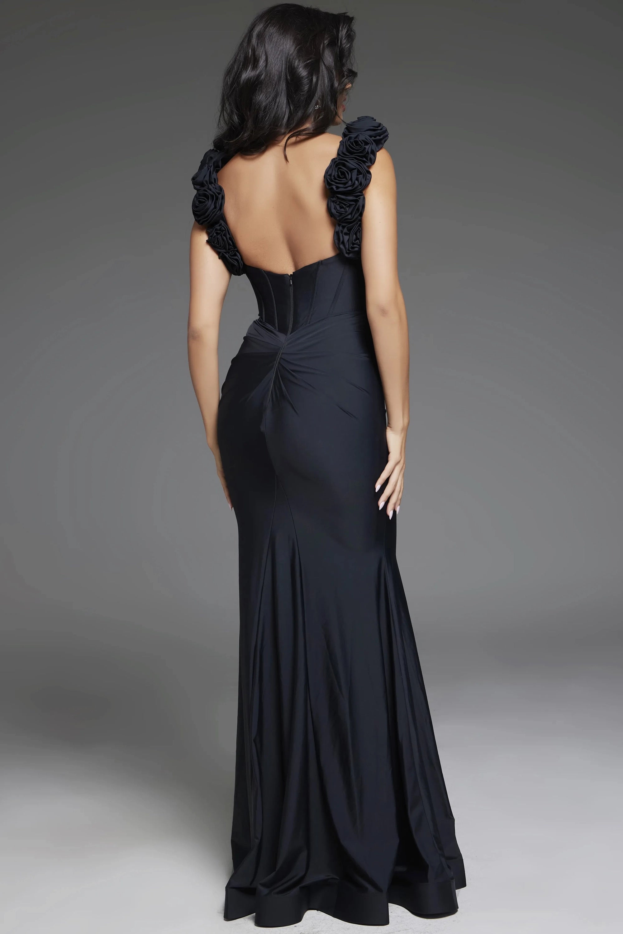 Weitese Dress V Neck Dress With Sculpted Floral Shoulder Detail Prom Dress/Formal Wear Dresses