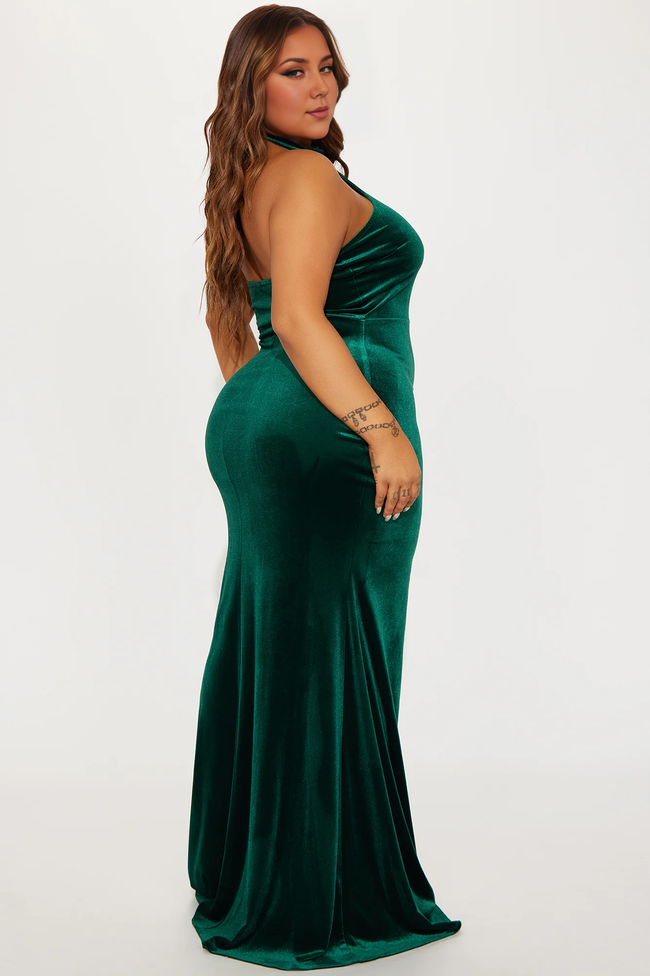 Weitese Dress Velvet Maxi Gown Hunter Off-the-Shoulder Sleeveless Black Party Dress Mermaid With Slit