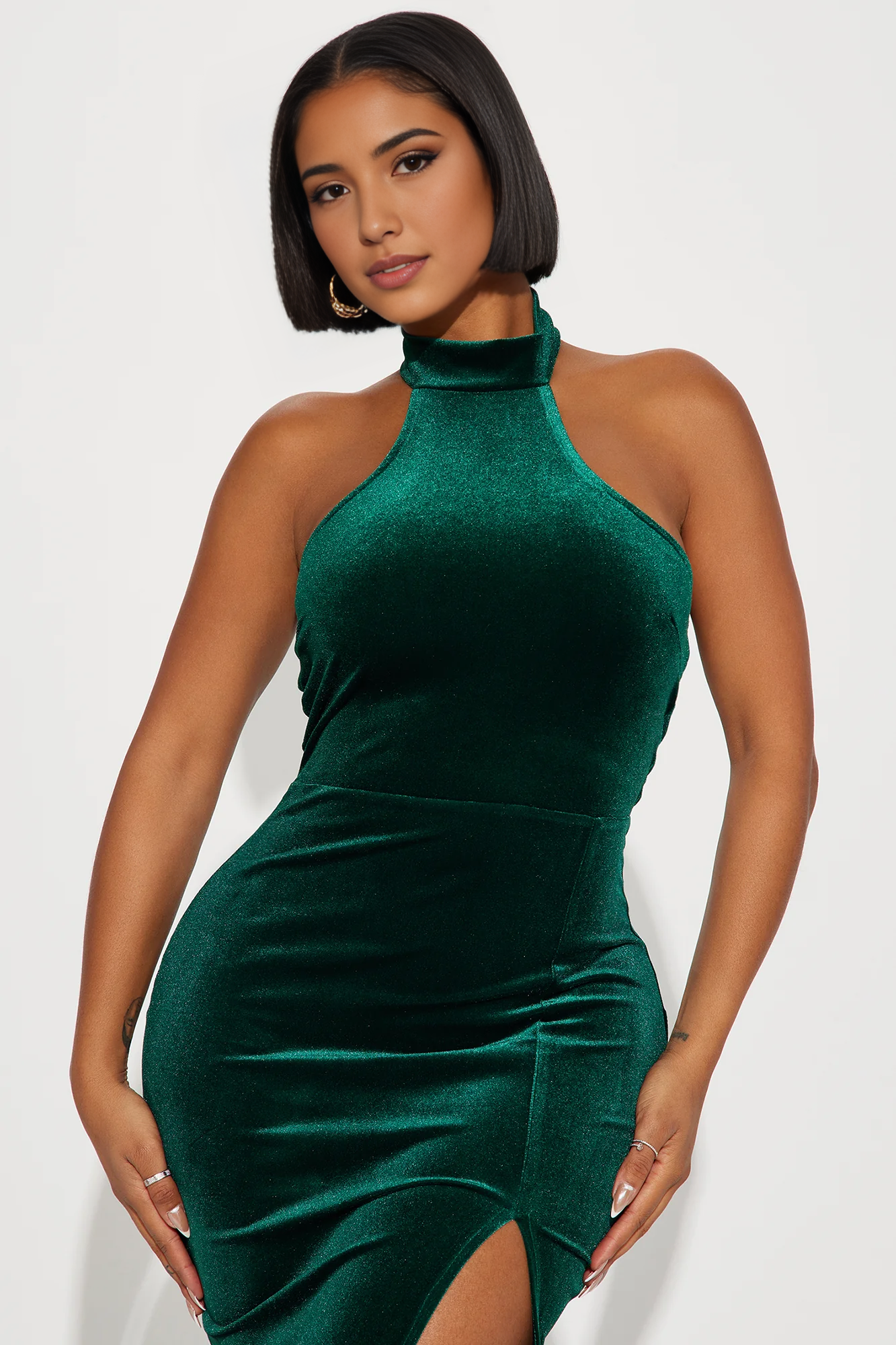 Weitese Dress Velvet Maxi Gown Hunter Off-the-Shoulder Sleeveless Black Party Dress Mermaid With Slit