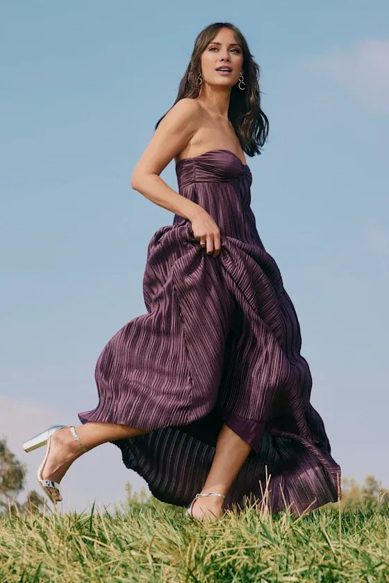 Weitese Dress Vintage Black Satin Sweetheart Strapless Maxi Dress Evening Dress A-Line Sleeveless Prom Dress