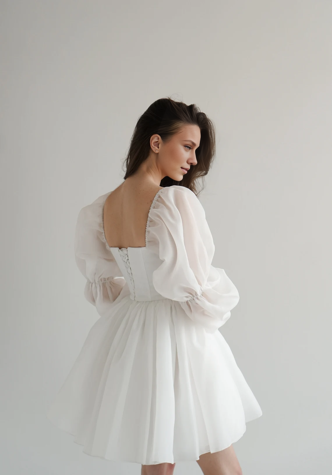 Weitese Dress With Long Sleeves Rehearsal Dinner Dress Elegant Dress Bridal Dress Engagement Dress Short Wedding Dress