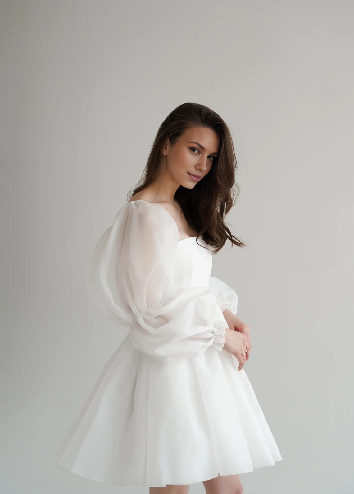 Weitese Dress With Long Sleeves Rehearsal Dinner Dress Elegant Dress Bridal Dress Engagement Dress Short Wedding Dress