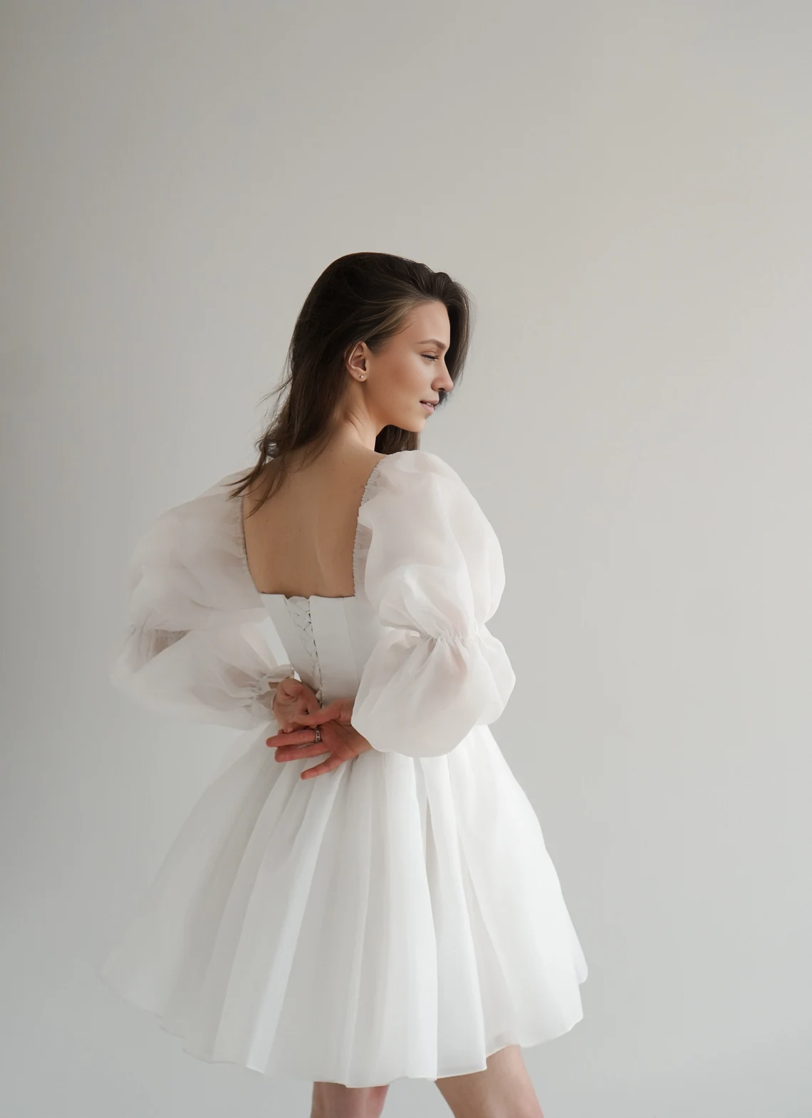 Weitese Dress With Long Sleeves Rehearsal Dinner Dress Elegant Dress Bridal Dress Engagement Dress Short Wedding Dress