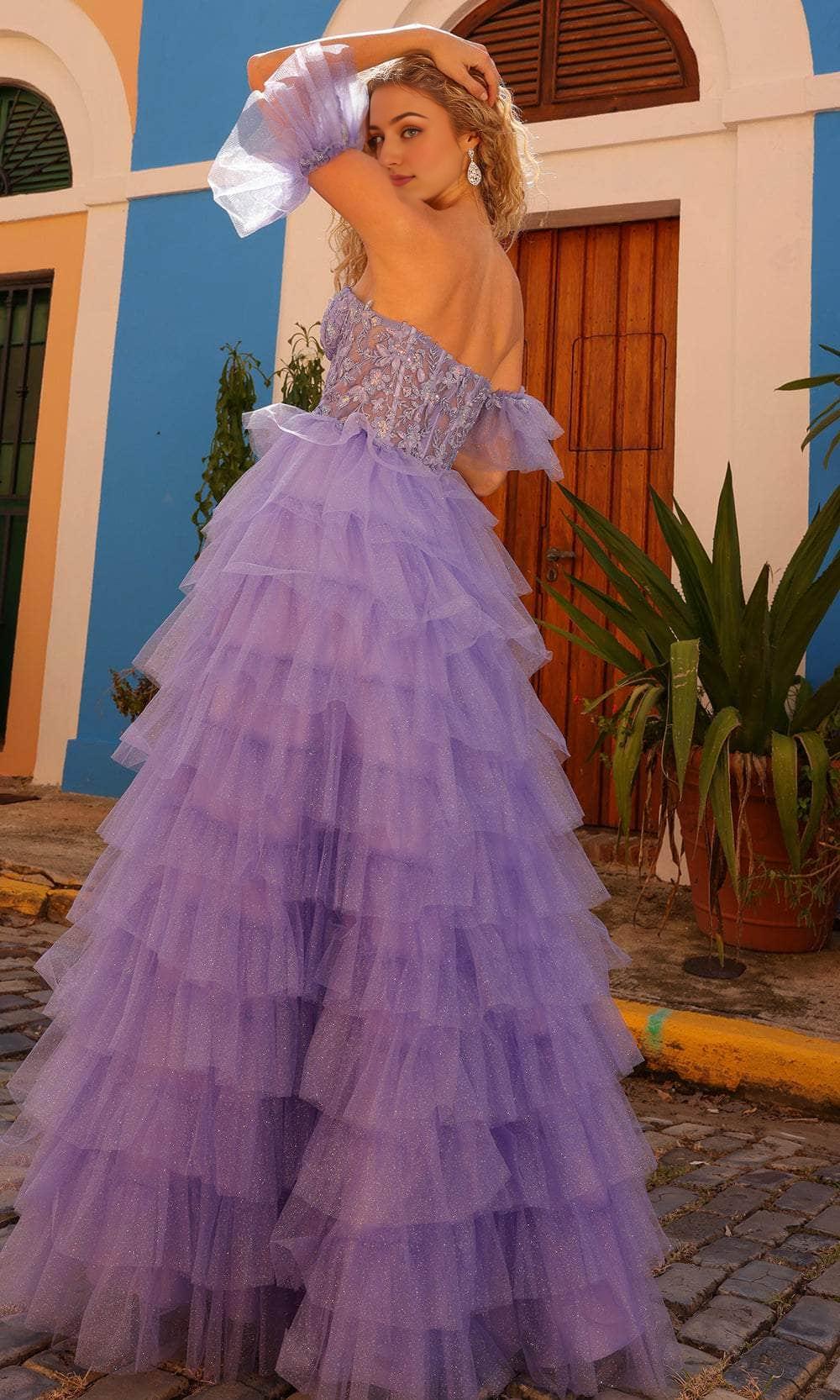 Weitese Formal Women's Dresses Strapless A-line Sweetheart Embellished Corset Prom Dress Floor Length Multi Layer Prom Dress Prom Dresses Stores