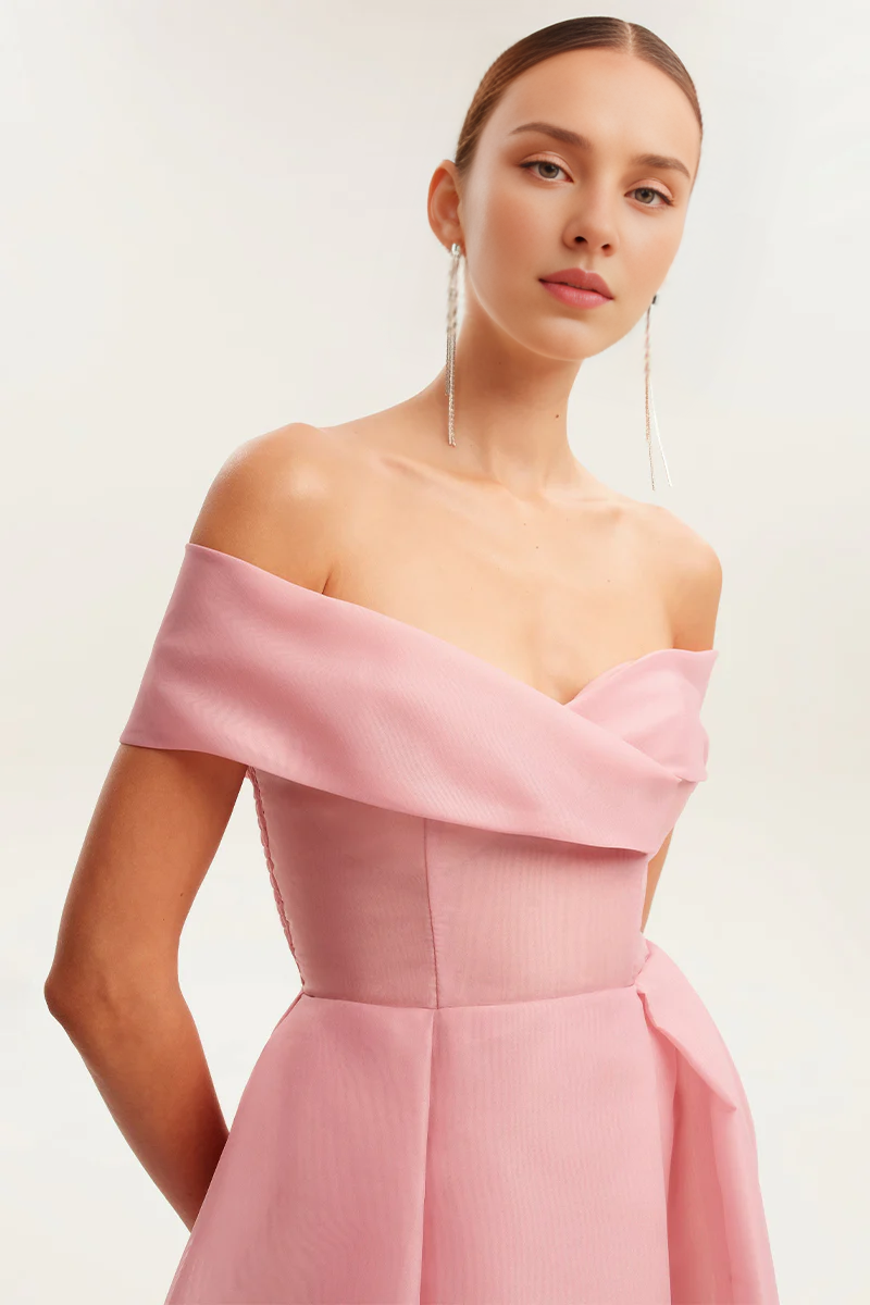 Weitese Prom Dress In Store A-line Off-the-Shoulder Train Maxi Dress With Slit Dresses Evening Wear