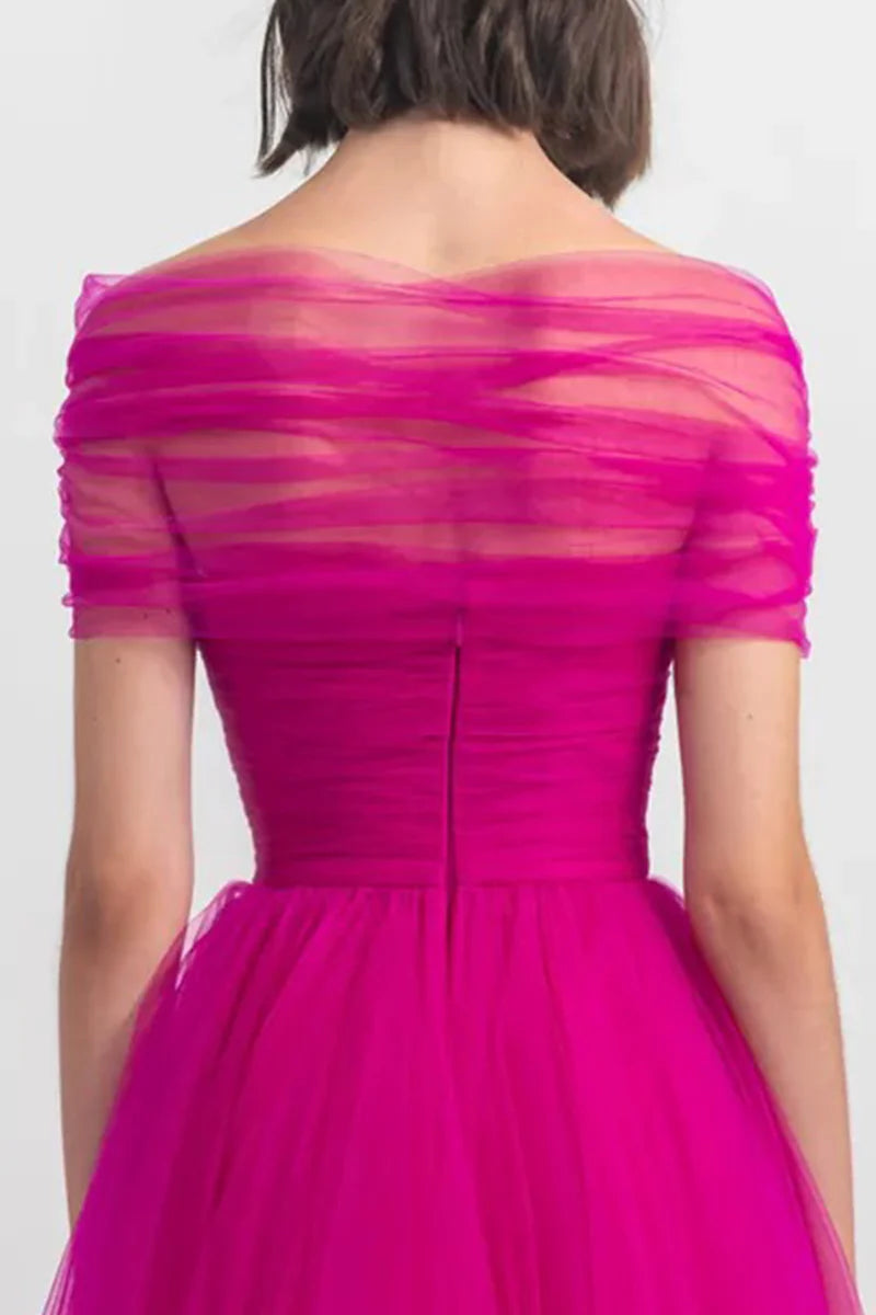 Weitese Prom Dress In Store A-line Romantic Elegance Off-the-Shoulder Maxi Dress Tulle Dresses Evening Wear