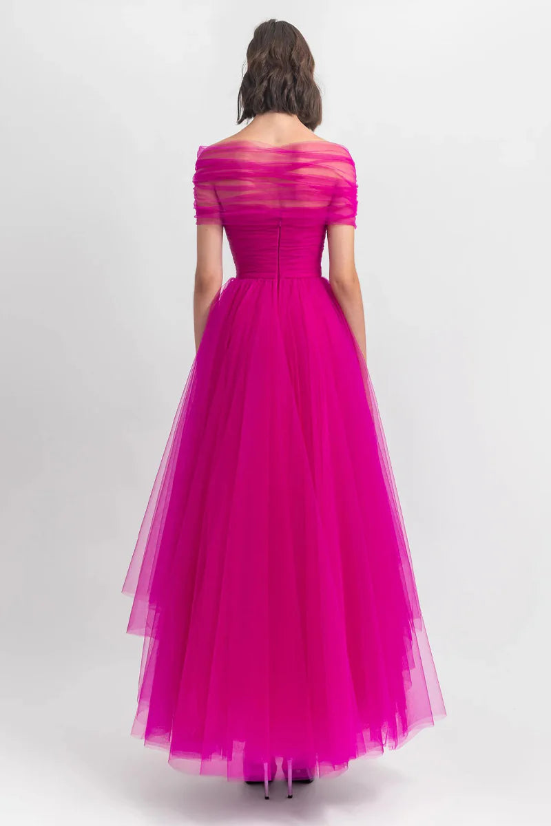Weitese Prom Dress In Store A-line Romantic Elegance Off-the-Shoulder Maxi Dress Tulle Dresses Evening Wear