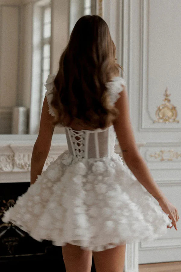 Weitese Prom Shop Dresses Cocktail Sleeveless 3D Floral Applique Mini Dress Formal Women's Dresses