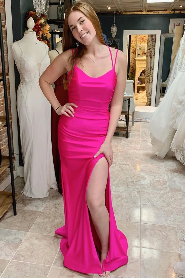 Weitese Simply Purple Mermaid Backless Long Prom Dress with Slit Floor Length Prom Dress Prom Dresses Stores