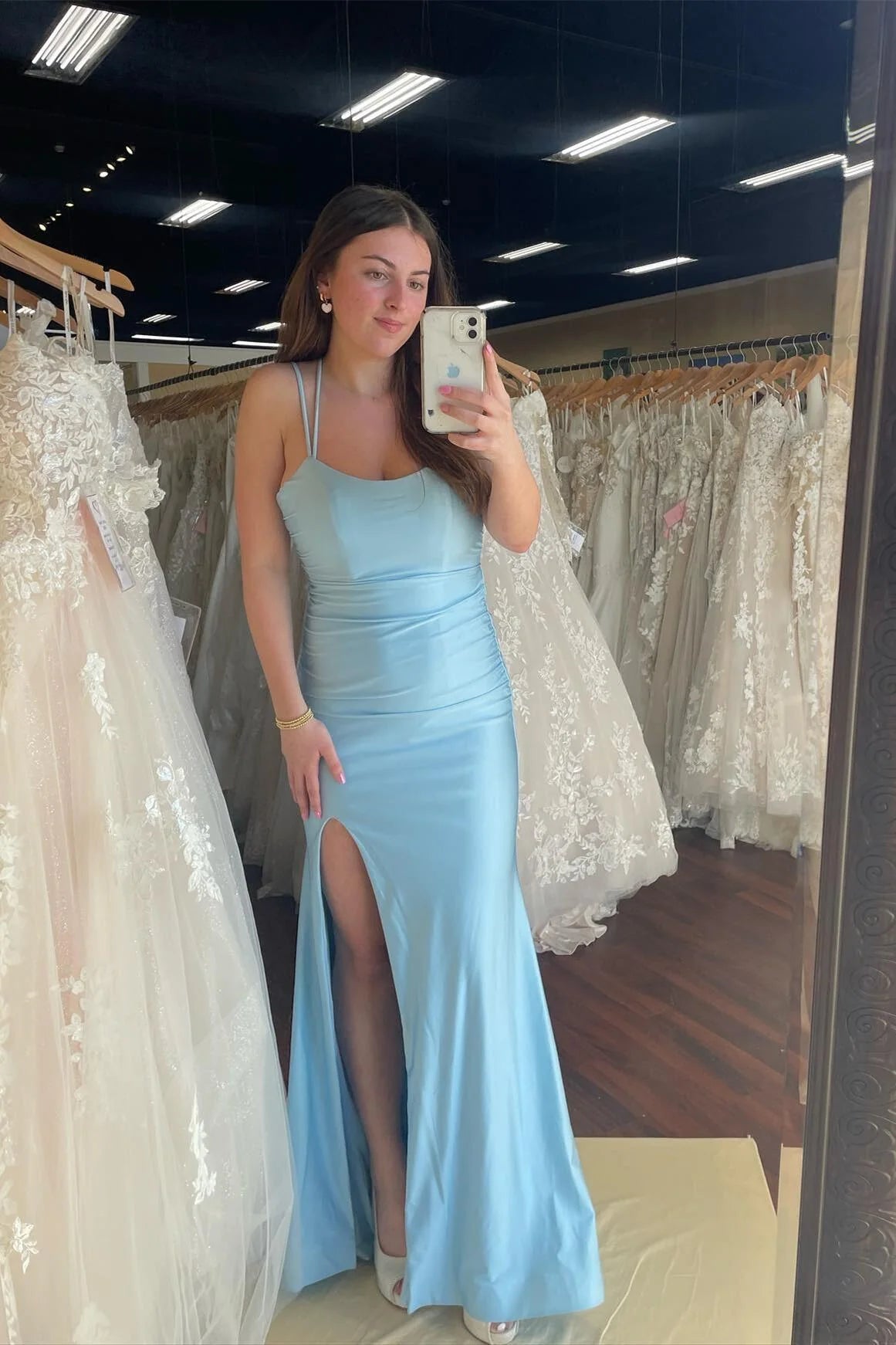 Weitese Simply Purple Mermaid Backless Long Prom Dress with Slit Floor Length Prom Dress Prom Dresses Stores