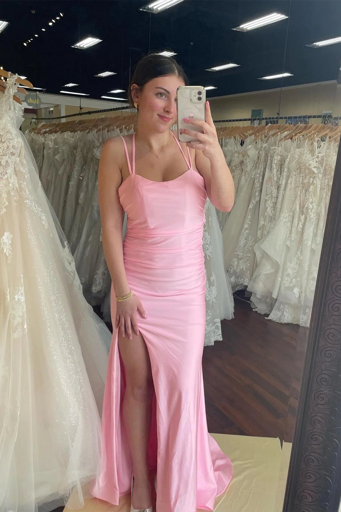 Weitese Simply Purple Mermaid Backless Long Prom Dress with Slit Floor Length Prom Dress Prom Dresses Stores