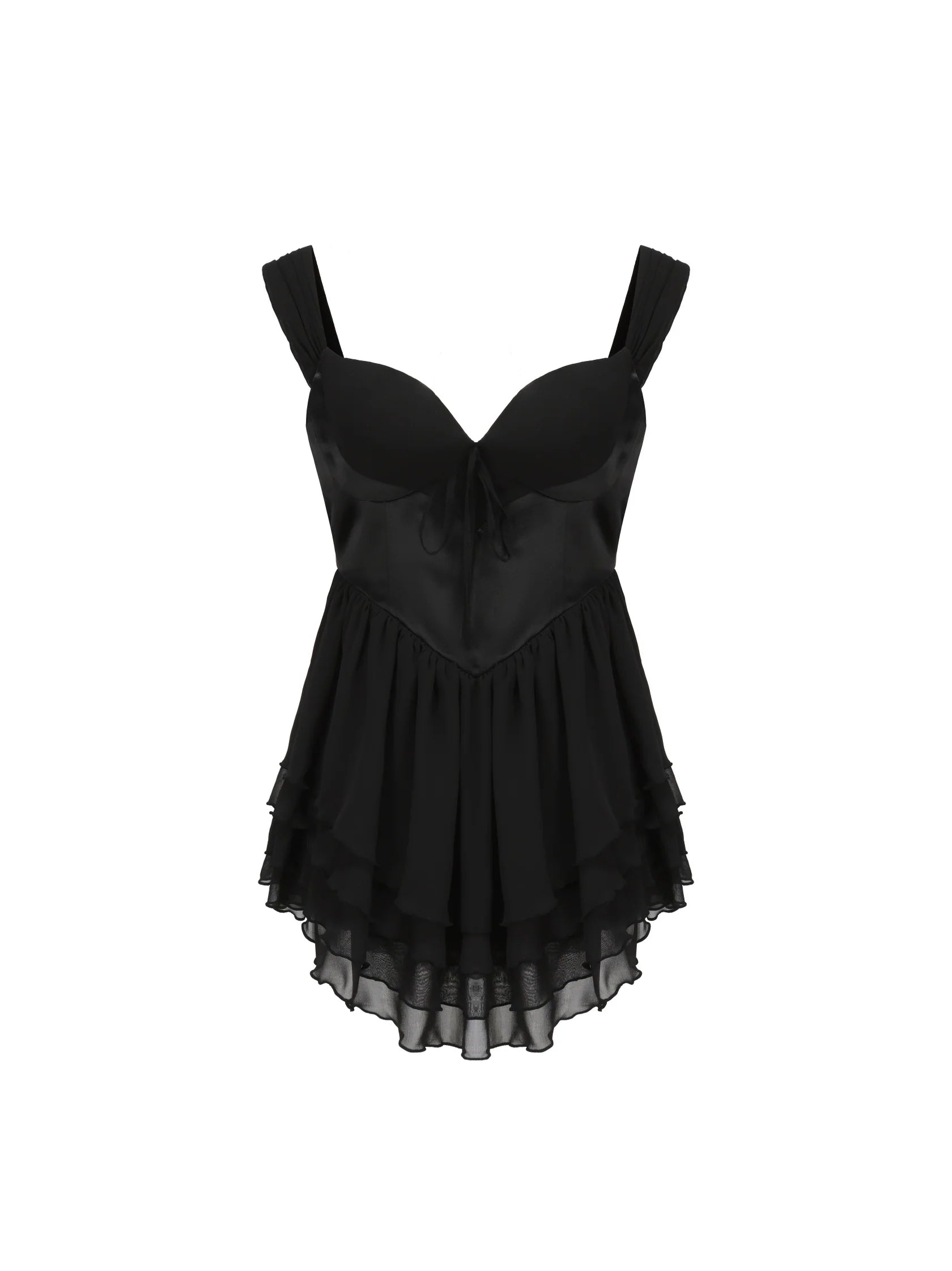 Weitese Dress Chiffon Strapless Sleeveless Homecoming Dress Open Back Champagne Tiered Mini Dress