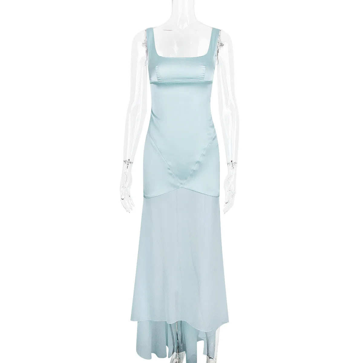 Weitese Dress Elegant Women Spring High Chiffon Splicing Dress Slim Backband Wrapped Hip Forged Face Dress Elegant Floor Evening Dress Prom Dress