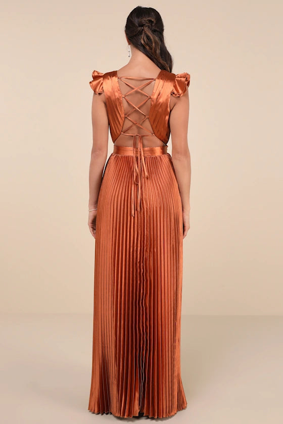 Vestido Weitese de moda, largo, plisado, de satén verde salvia, con cordones, vestido de noche, corte A, sin mangas, con volantes, vestido de fiesta. 