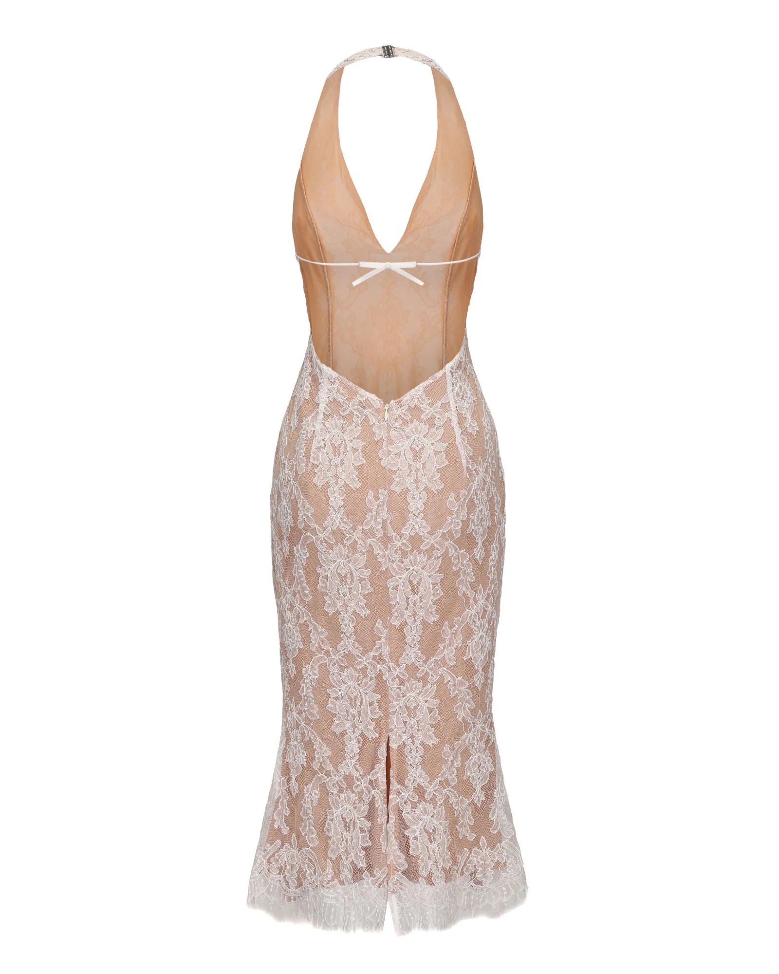 Weitese Dress Halter Cold Shoulder Mermaid Trumpet Sleeveless Prom Dress Black Lace Tea-Length