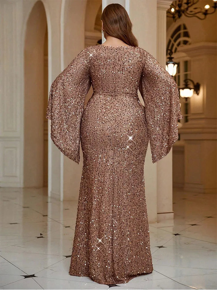 Robe Weitese grande taille rose châle brillant magnifique robe de soirée de salle de bal robe de soirée de mariage robe de bal pour femme 