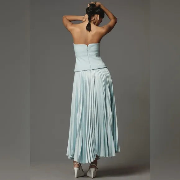 Weitese Dress Prom Dress Stores Light Blue Strapless A-Line Long Prom Dress Wedding Guest Dress Party Dress Formal Women's Dresses