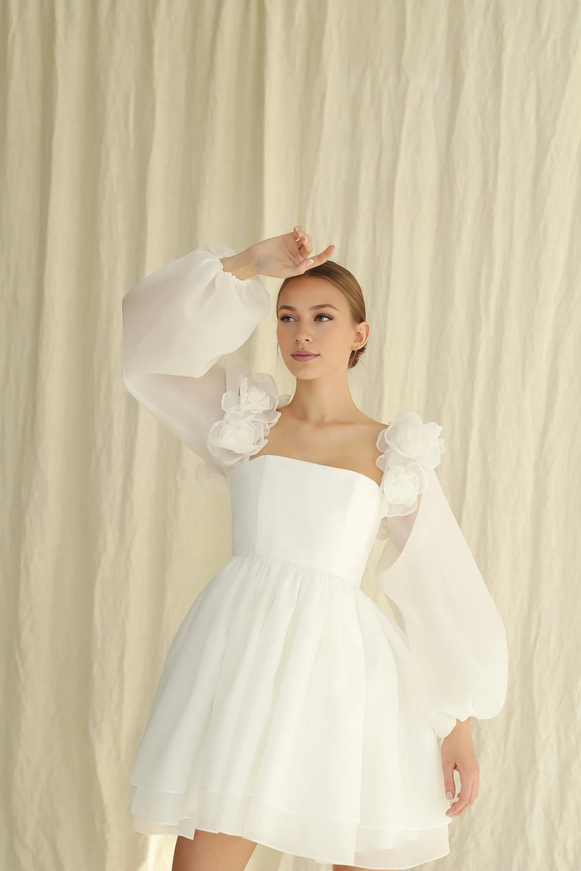 Weitese Dress Short Wedding Dress Elegant Dress Off Shoulder A-line Reception Dress Engagement Dress Bride Dress