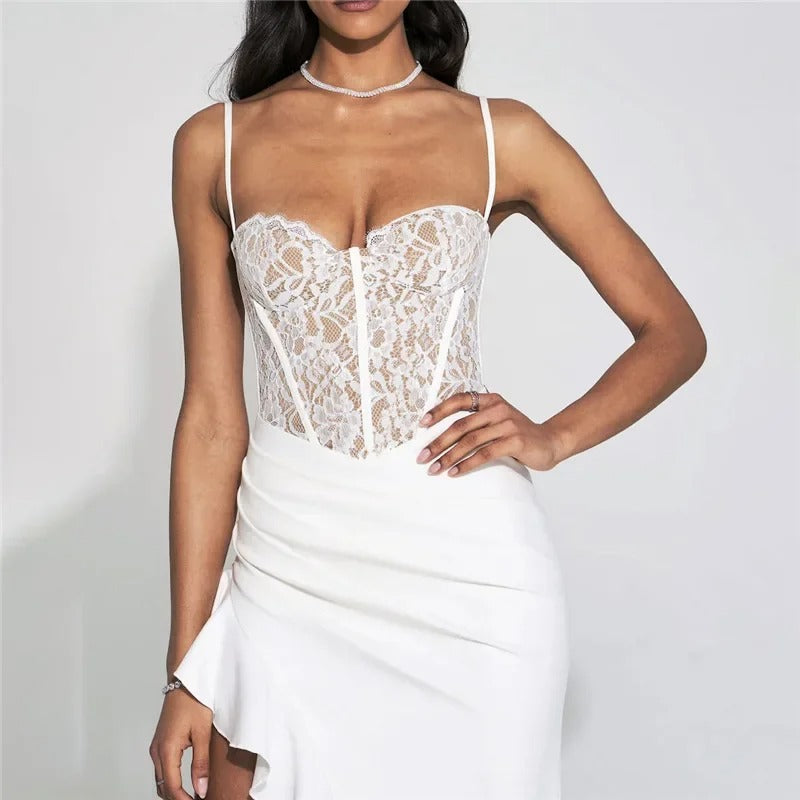 Vestido Weitese, vestido de fiesta blanco, sexy, elegante, de encaje, con retazos, volantes, abertura alta, vestidos largos para mujer, vestido de fiesta. 